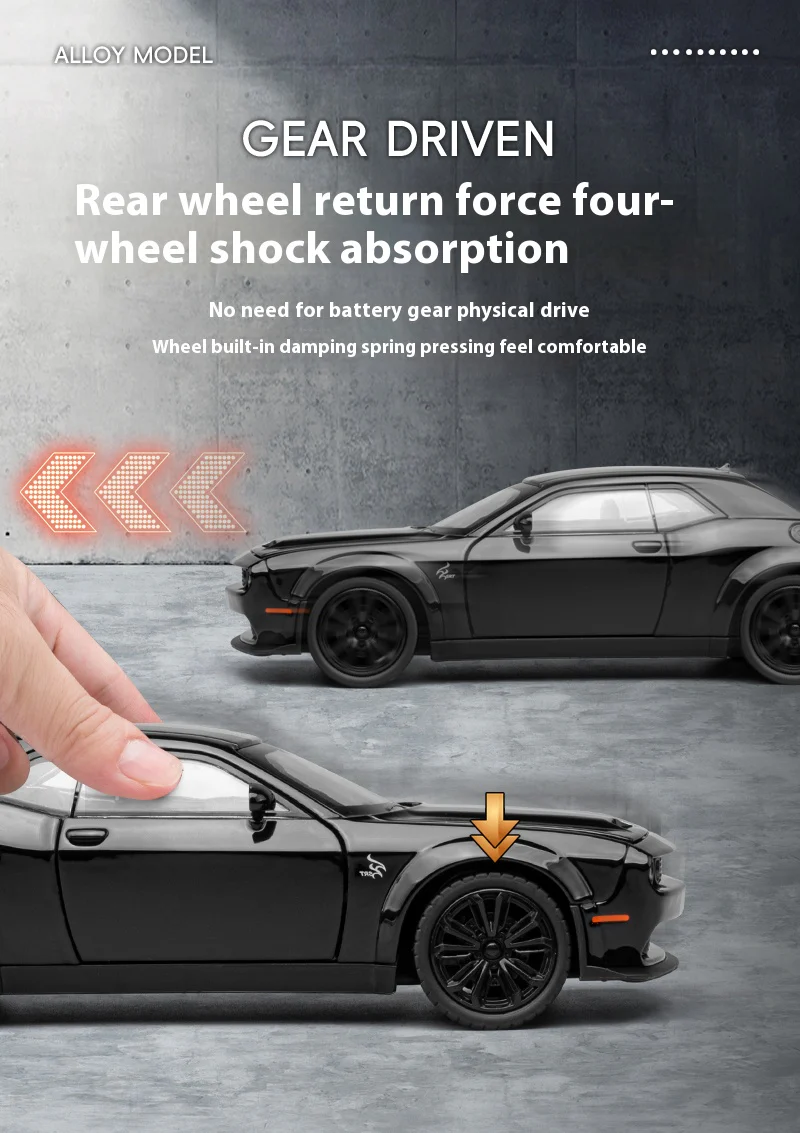 1:24 Challenger Redeye Hellcat Super Muscle Sports Car Alloy Metal Diecast Car Model - Image 5