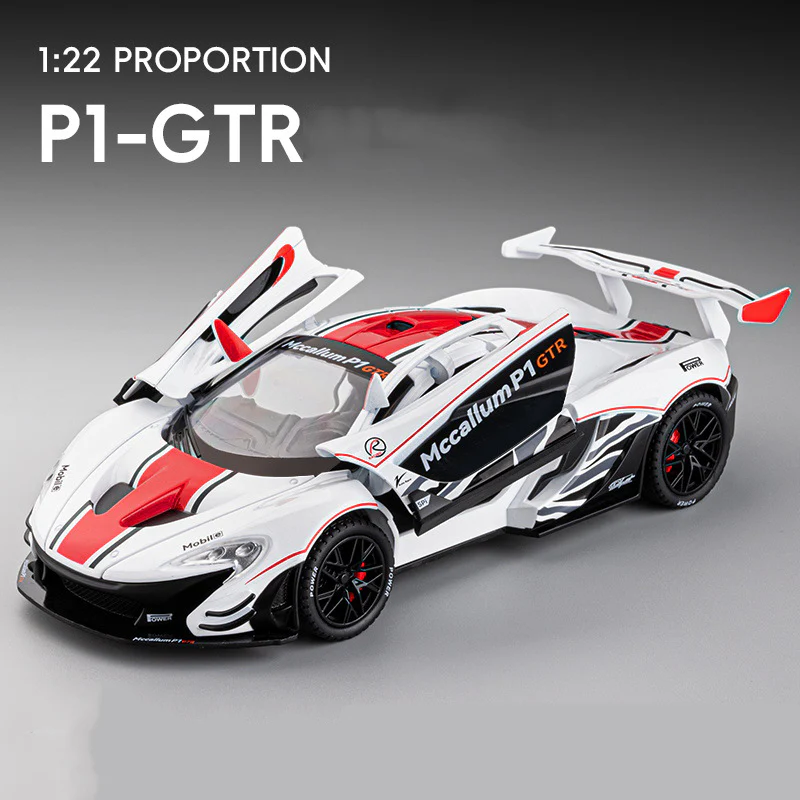 1: 22 Mccallum P1 GTR Alloy Car Model High Simulation Diecasts Toy With Sound and Light Pull Back Vehicles Decoration Toys - Image 2
