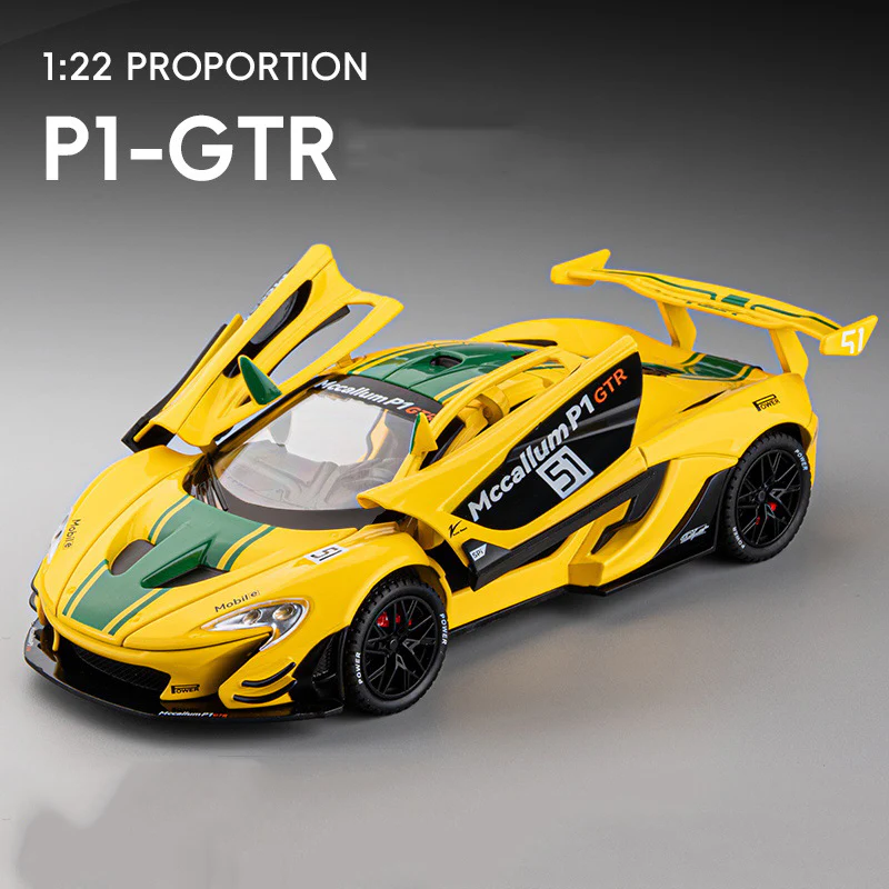 1: 22 Mccallum P1 GTR Alloy Car Model High Simulation Diecasts Toy With Sound and Light Pull Back Vehicles Decoration Toys - Image 3