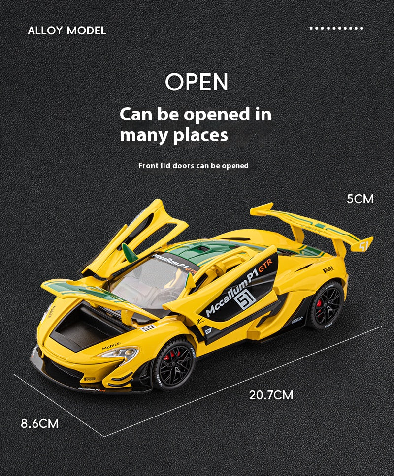 1: 22 Mccallum P1 GTR Alloy Car Model High Simulation Diecasts Toy With Sound and Light Pull Back Vehicles Decoration Toys - Image 7