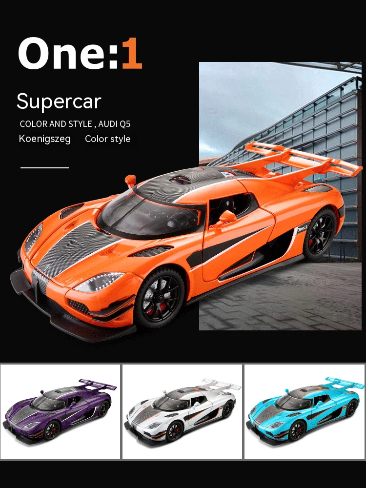 1:24 Alloy Super Muscle Car Model with Sound-Light - Image 5
