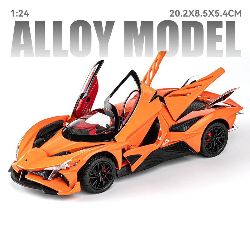 1:24 Apollo EVO IE Car Model Toy Pull Back Alloy Diecast Doors Opened Sound Light Miniature Vehicle Models - Image 4