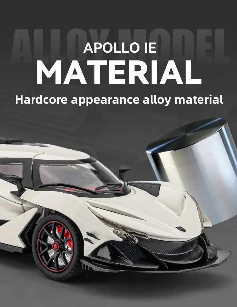 1:24 Apollo IE Alloy Super Sports Model with Sound-Light, Pullback & Display Stand - Image 7