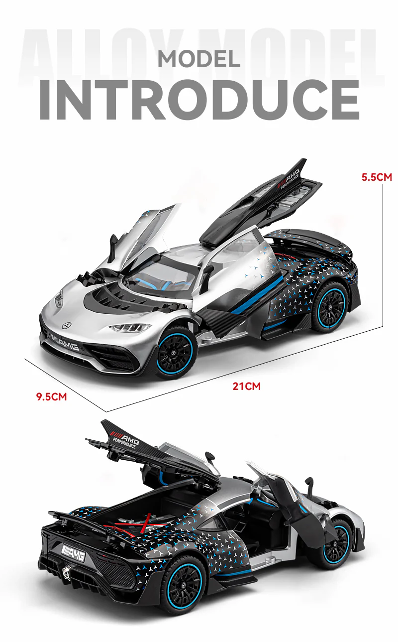 1:24 Benzs-One Alloy Sports Car Model with Sound Ligh - Image 3