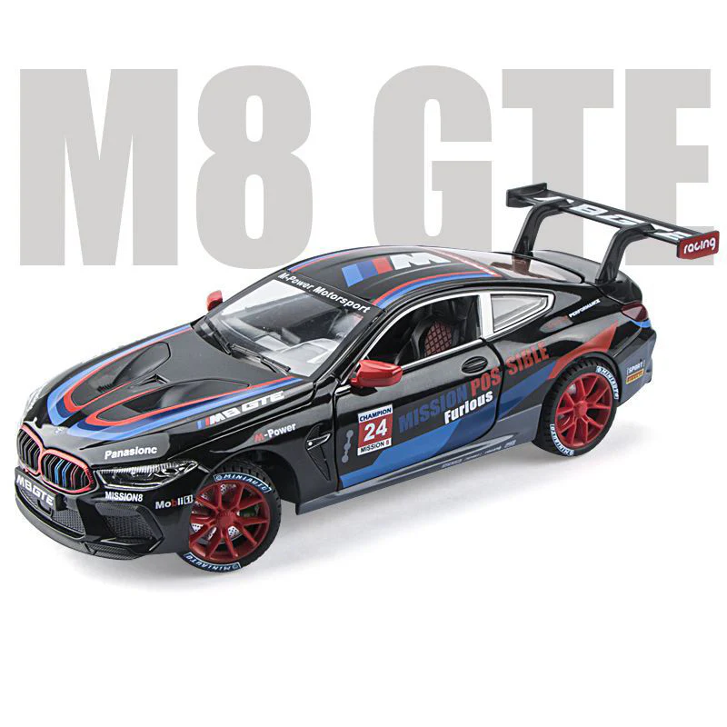 1:24 BMW M6 GT3 M4 DTM Alloy Racing Model with Free Wheeling & High Light
