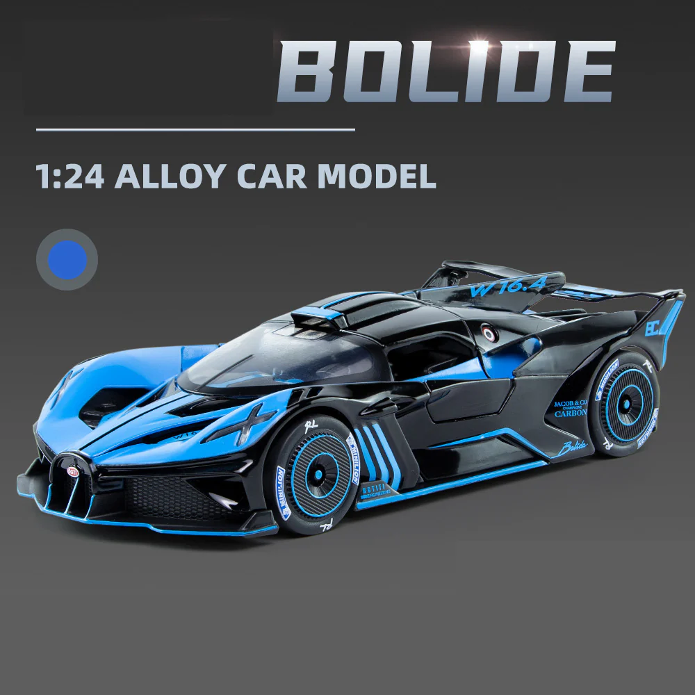 1:24 Bugatti Bolide Cool Alloy Model with Sound-Light, Open Door & Display