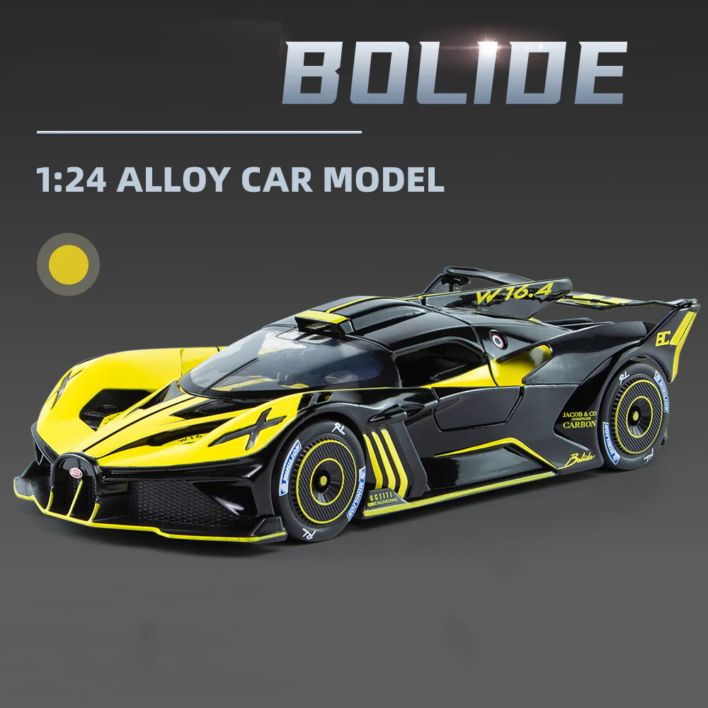 1:24 Bugatti Bolide Cool Alloy Model with Sound-Light, Open Door & Display - Image 2