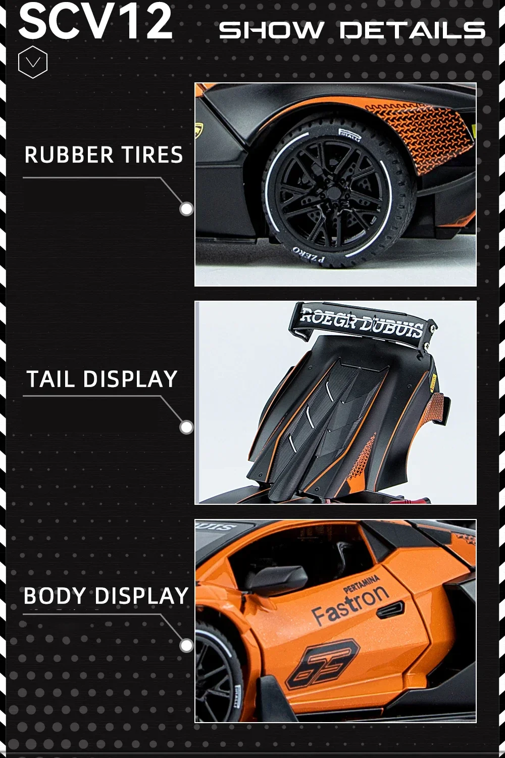 1:24 Lamborghini LP770-4 Alloy Muscular Sports Model - Image 9