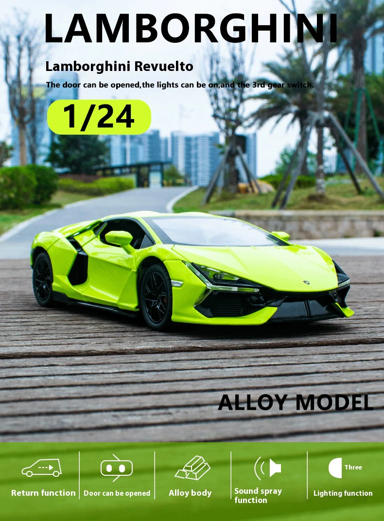 1:24 Lamborghini Revuelto Spray Version Alloy Diecast Car Model - Image 4