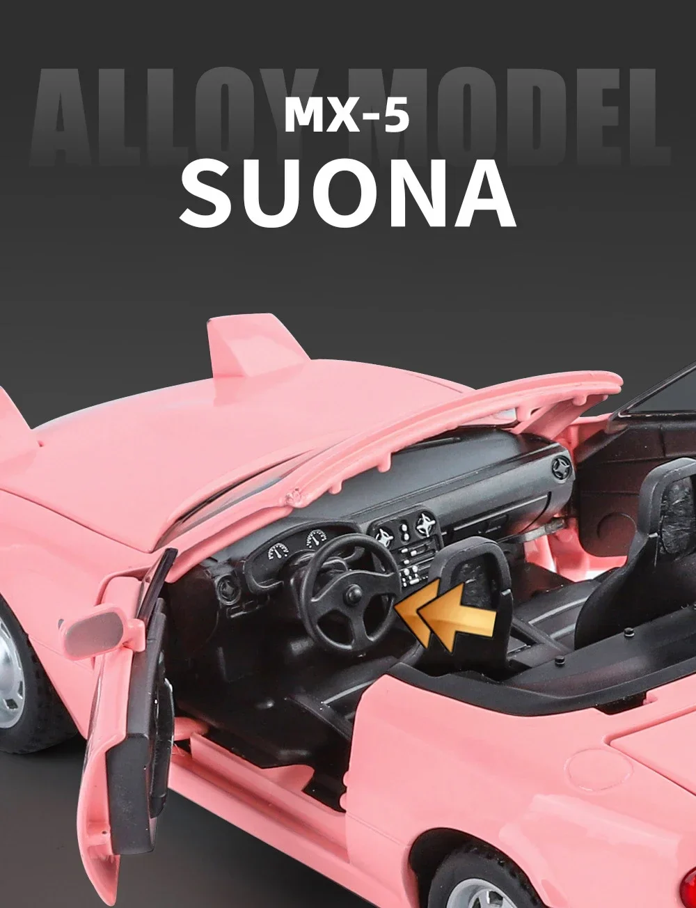 1:24 MAZDA MX-5 Alloy Sports Car Model Diecast Metal Race Car Vechiles Model Sound and Light - Image 5