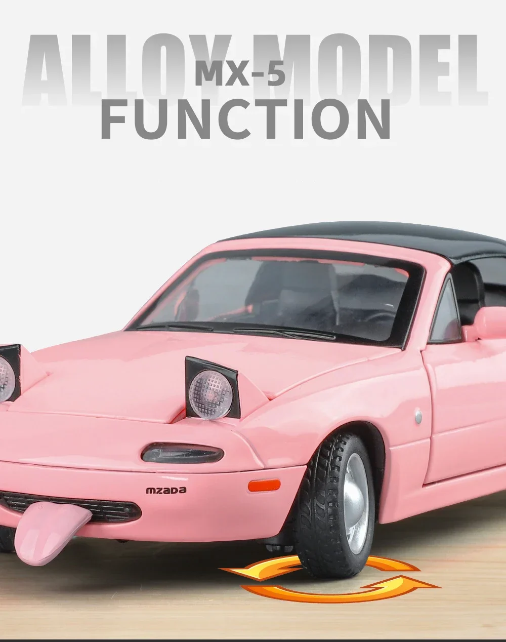 1:24 MAZDA MX-5 Alloy Sports Car Model Diecast Metal Race Car Vechiles Model Sound and Light - Image 7