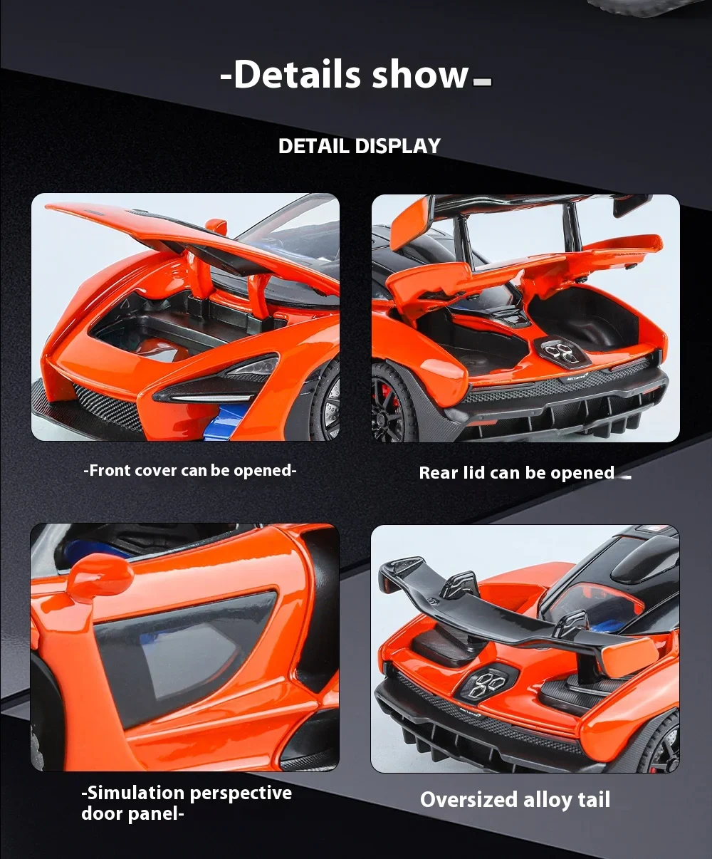 1:24 McLaren Senna Alloy Diecast Racing Model with Sound - Light - Image 6