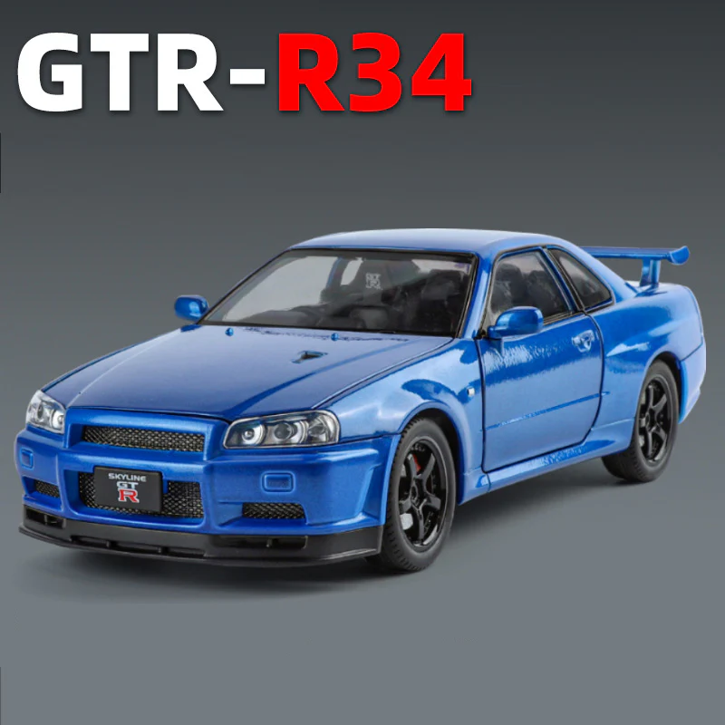 1:24 Nissan Skyline Ares GTR R34 Alloy Sports Car Model Diecasts Metal Racing Car Vehicles Model Sound and Light - Image 2