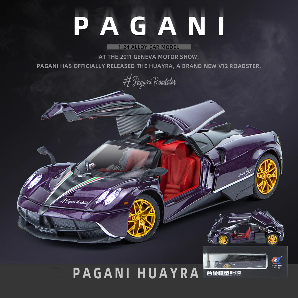 1:24 Pagani Huayra Alloy Model with Sound-Light - Image 3