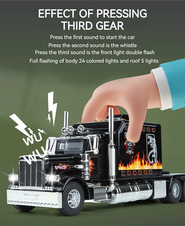1:24 Peterbilt 389 Tractor Trailer Toy Truck - Image 11
