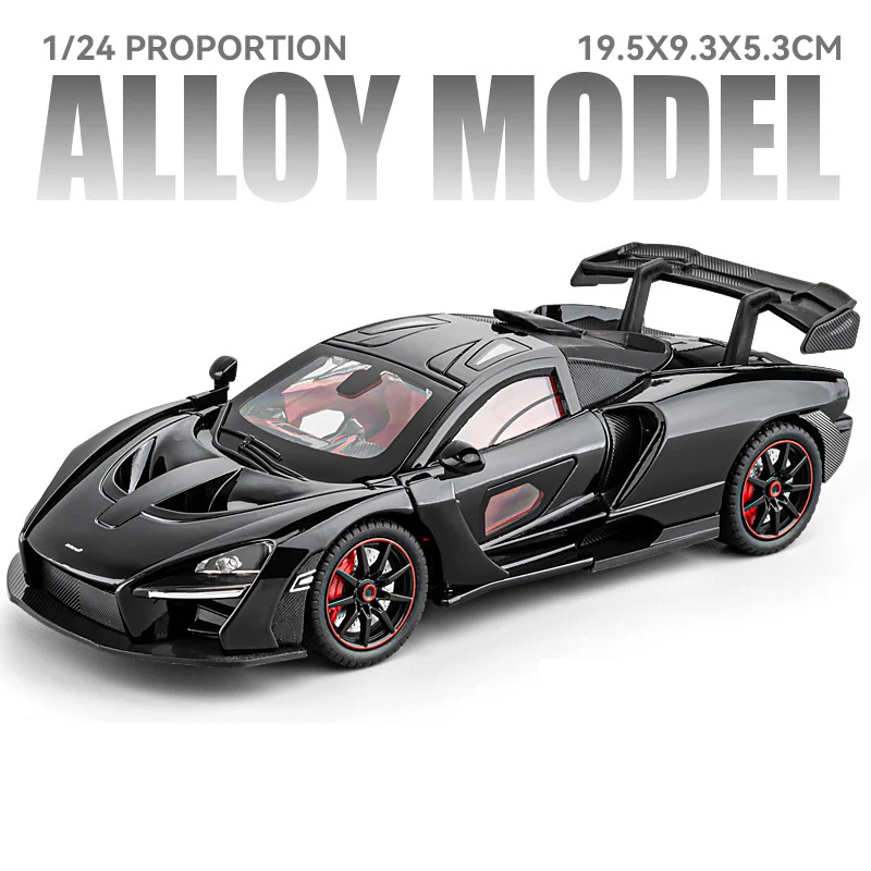 1:24 Realistic Alloy Sports Car Model with Sound-Light & Pull-Back - Image 3