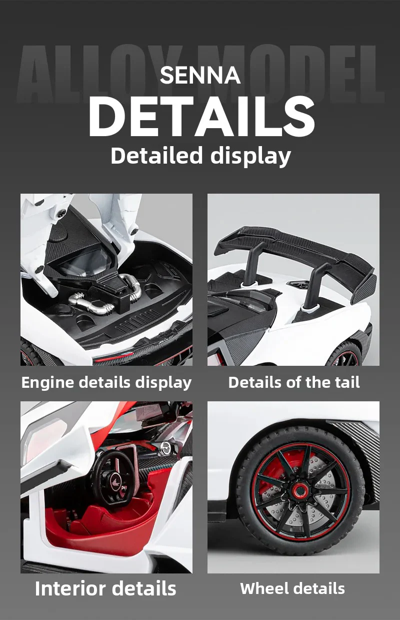 1:24 Realistic Alloy Sports Car Model with Sound-Light & Pull-Back - Image 7