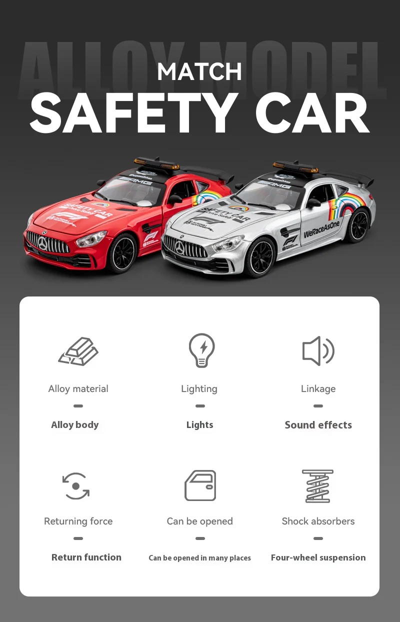 1: 24 Scale AMG safety car F1 Race Replica with Sound Ligh - Image 5