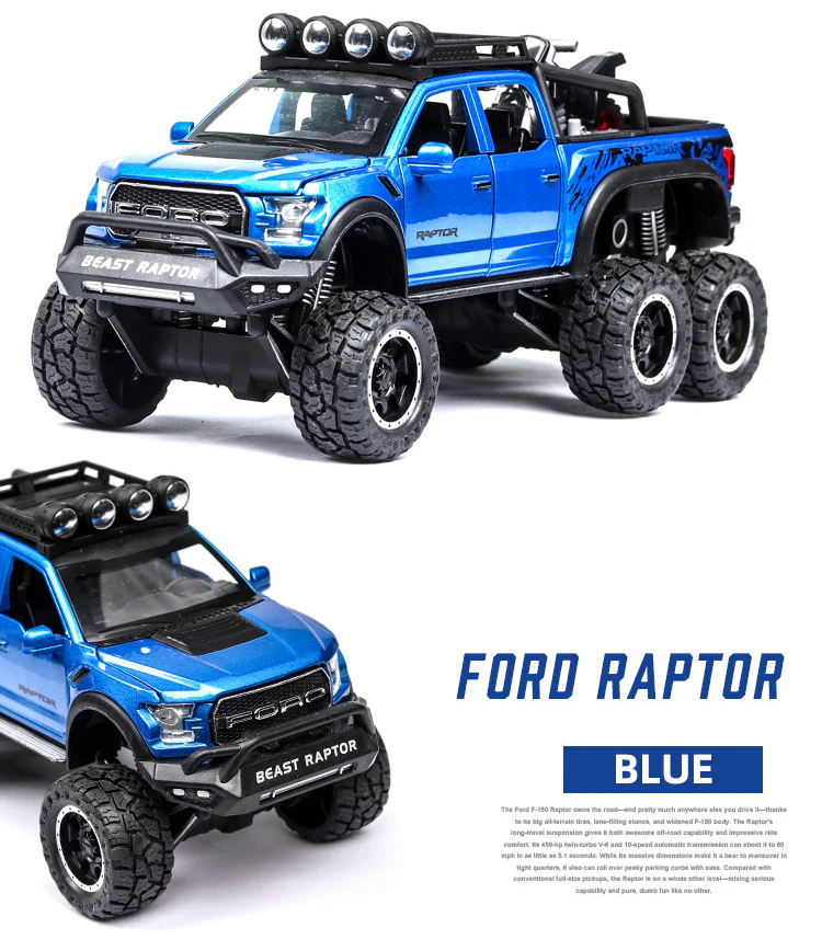 1:24 Alloy Off-road Pickup Truck Collision Model Sound and Light Impact Toy Car - Image 3