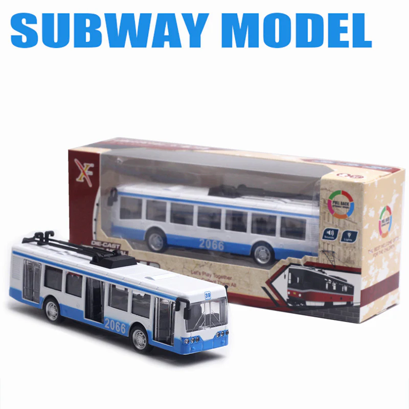 1:90 Alloy Bus & Tram Model with Rebound Force, Sound-Light & Openable Door - Image 4