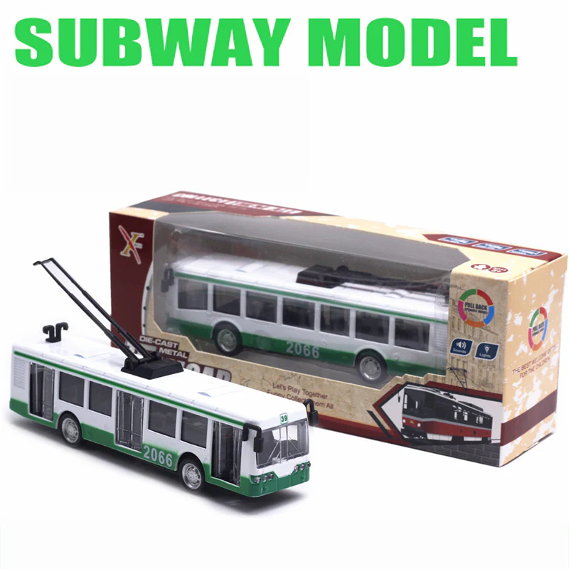 1:90 Alloy Bus & Tram Model with Rebound Force, Sound-Light & Openable Door - Image 5