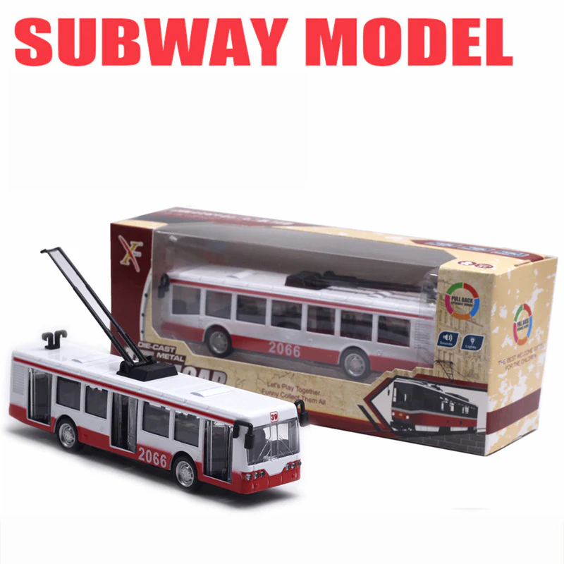 1:90 Alloy Bus & Tram Model with Rebound Force, Sound-Light & Openable Door - Image 7