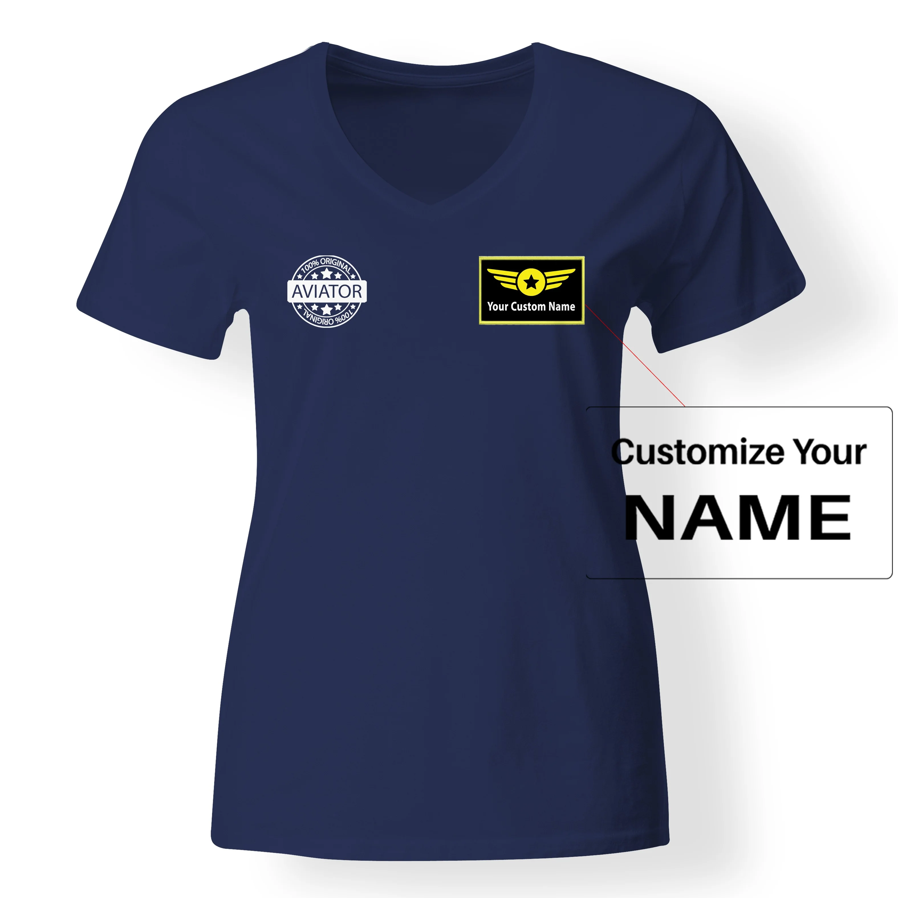 100 Original Aviator Designed V-Neck T-Shirts - Image 10