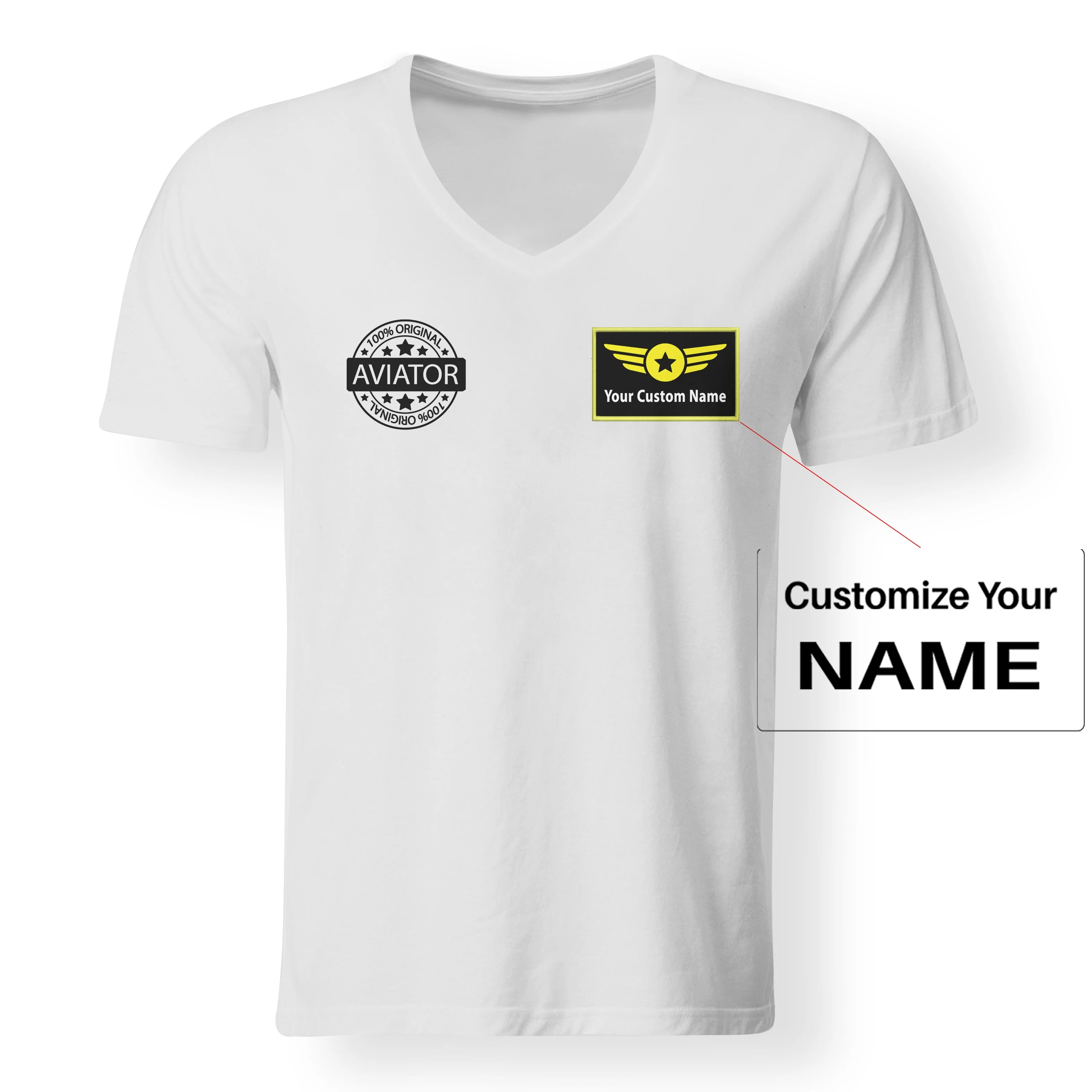 100 Original Aviator Designed V-Neck T-Shirts - Image 17