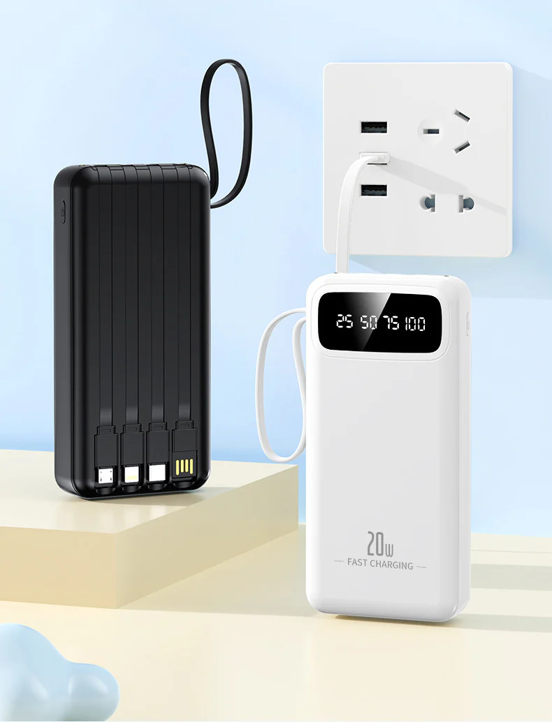 10000mAh 4-in-1 Built-in Cable Power Bank: Fast Charging - Image 10