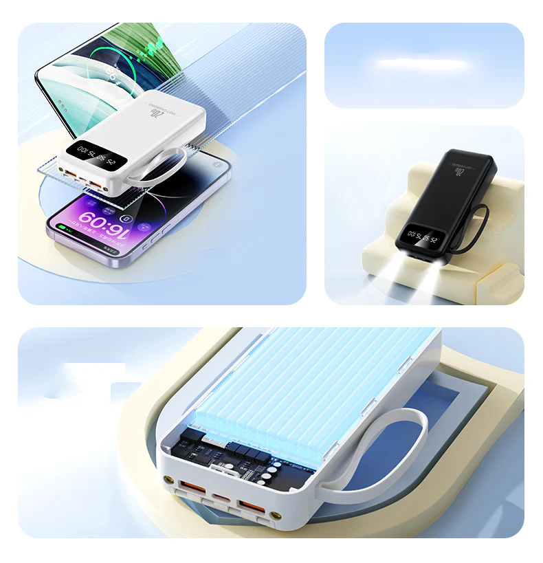 10000mAh 4-in-1 Built-in Cable Power Bank: Fast Charging - Image 5
