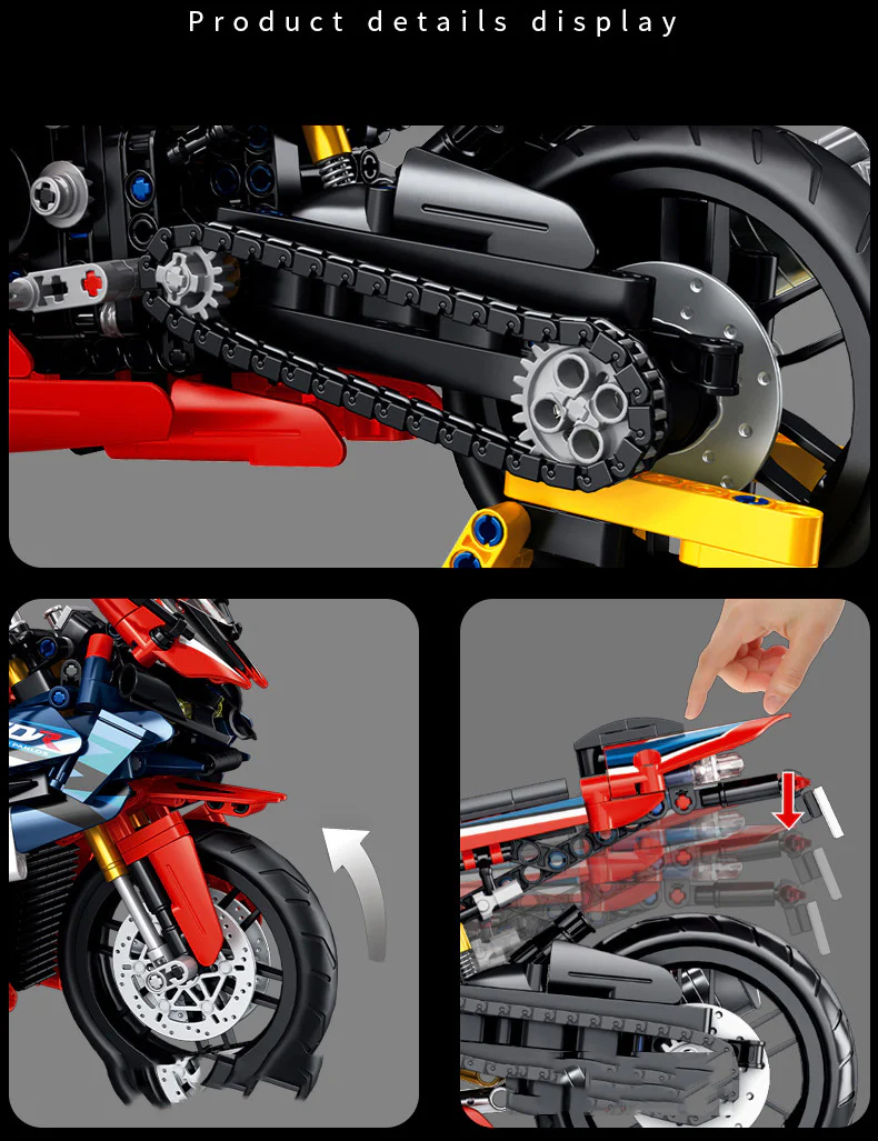 1017Pcs Honda Motorcycle CBR For Building Blocks Motorcycle Model - Image 3