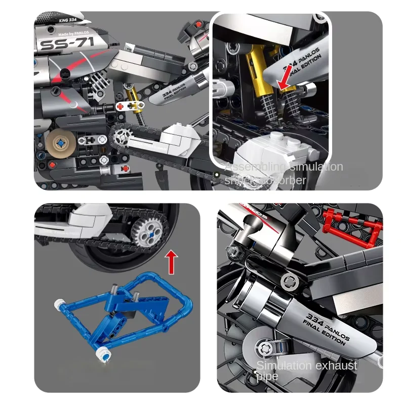 1056Pcs Suzuki Motorcycle For Building Blocks Motorcycle Model - Image 4