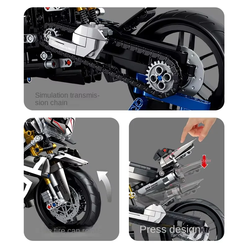 1056Pcs Suzuki Motorcycle For Building Blocks Motorcycle Model - Image 5