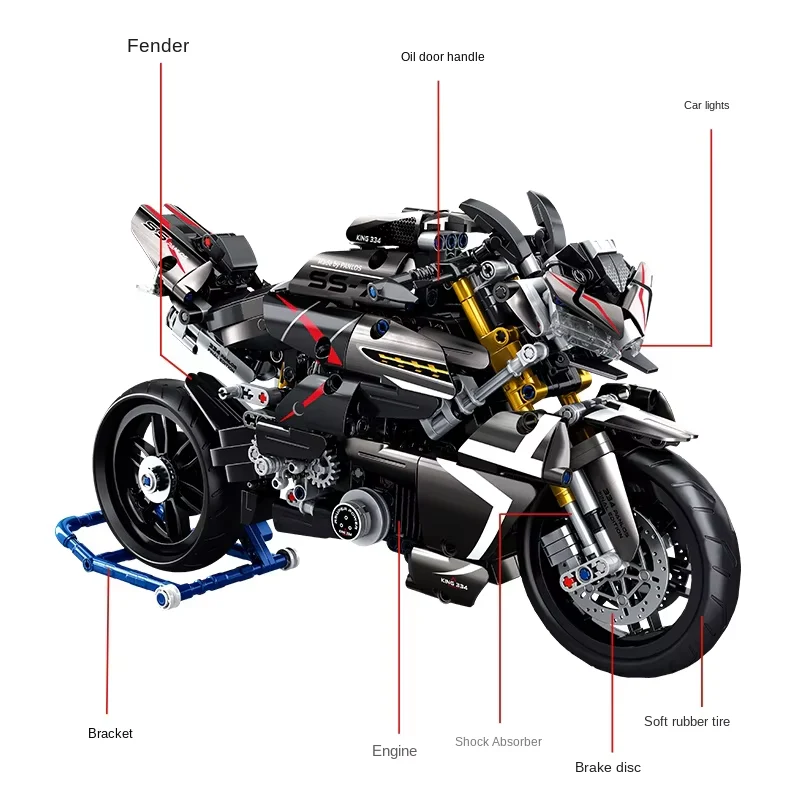 1056Pcs Suzuki Motorcycle For Building Blocks Motorcycle Model - Image 6