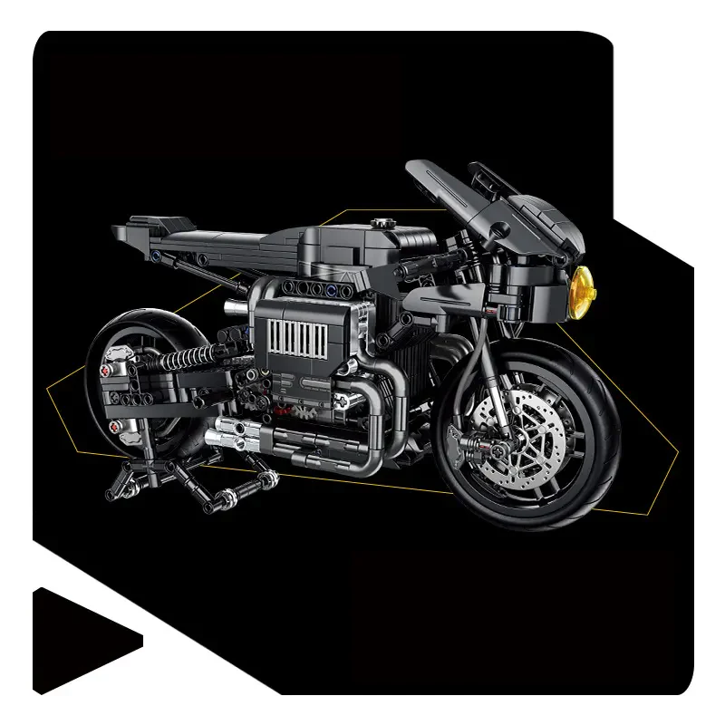 1080Pcs Batmobile For Building Blocks Motorcycle Model - Image 2