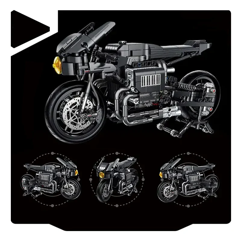 1080Pcs Batmobile For Building Blocks Motorcycle Model - Image 5