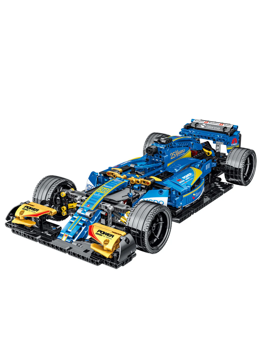 1100Pcs Blue Formula Racing For RC Building Blocks Car Model