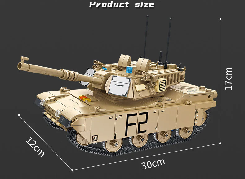 1096PCS M1 Abrams Main battle tank Set Building Block Model - Image 3