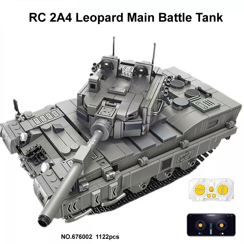 1122PCS Germany Leopard 2 Main battle RC tank Set Building Block Model - Image 4