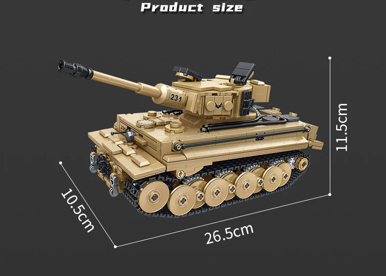 993PCS Germany Tiger I  Heavy tank Set Building Block Model - Image 6