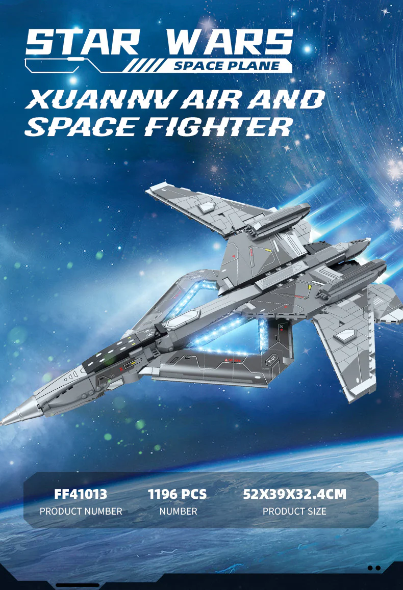 1196pcs Xuan Nv Stealth Fighter Future Military Technical Building Blocks - Image 3