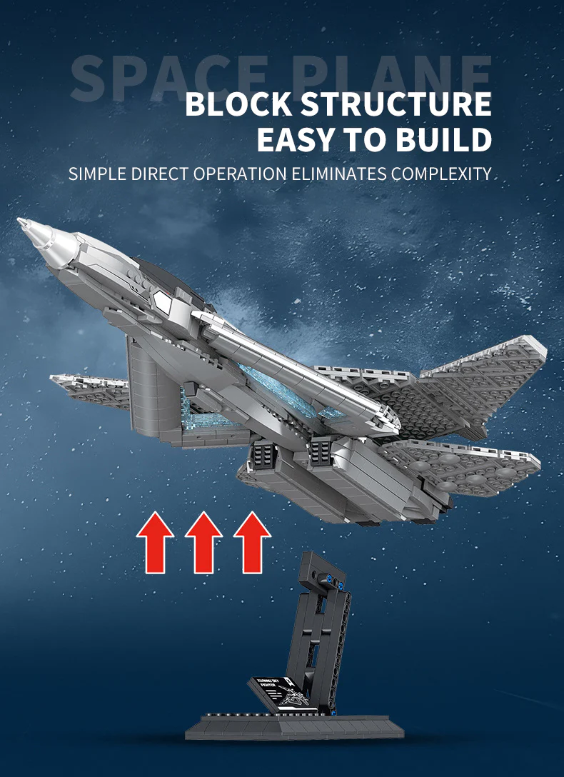 1196pcs Xuan Nv Stealth Fighter Future Military Technical Building Blocks - Image 6