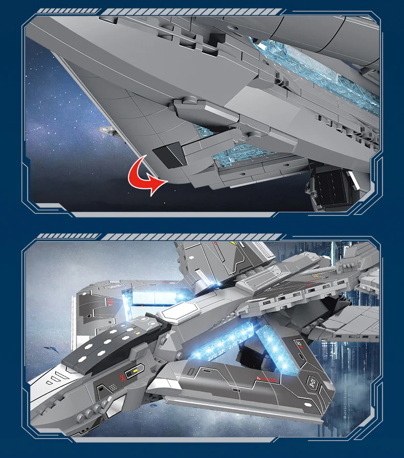 1196pcs Xuan Nv Stealth Fighter Future Military Technical Building Blocks - Image 8
