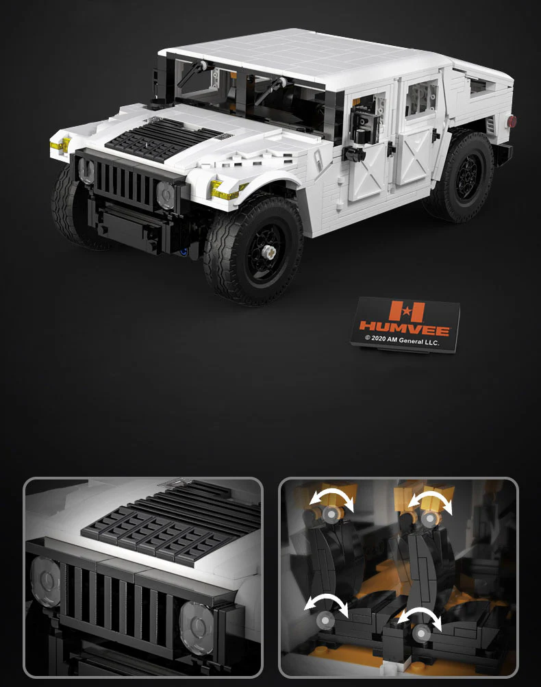 1386Pcs Hummer off-road vehicle For RC Building Blocks Car Model - Image 8