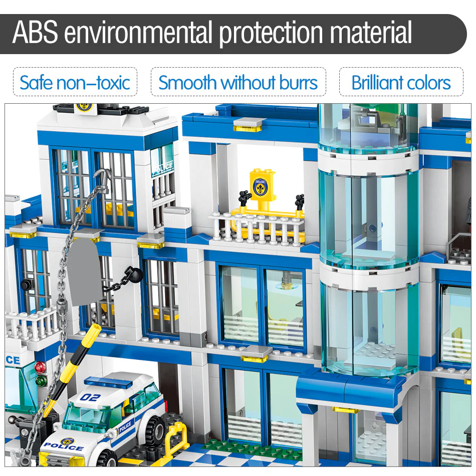 1397pcs City Police Station Building Blocks Helicopter Car SWAT Prison Figures Bricks Educational - Image 7
