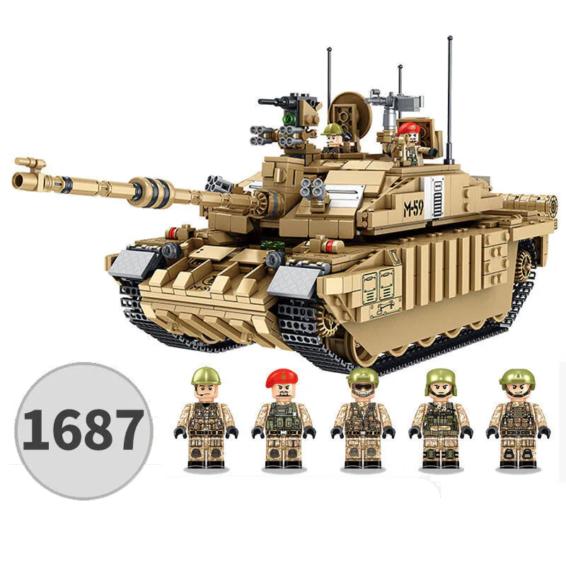 1687PCS British Challenger Main Battle Tank Set Building Block Model - Image 4