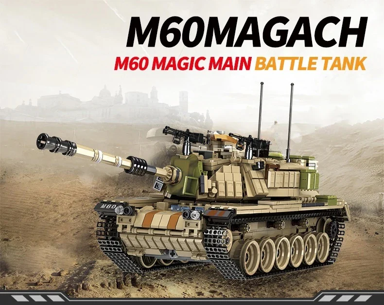 1753PCS M60 Magach main battle tank Building Blocks orname Military Series - Image 5