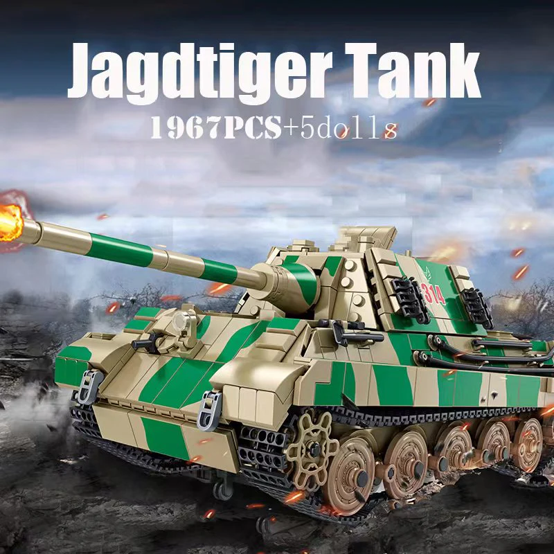 1974PCS Jagdtiger Heavy tank destroyer  Set Building Block Model - Image 2