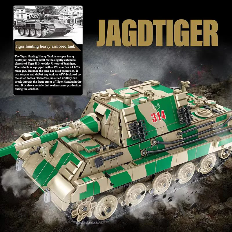 1974PCS Jagdtiger Heavy tank destroyer  Set Building Block Model - Image 3