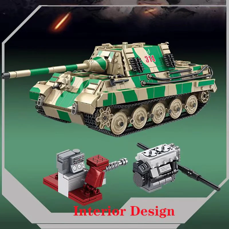 1974PCS Jagdtiger Heavy tank destroyer  Set Building Block Model - Image 4